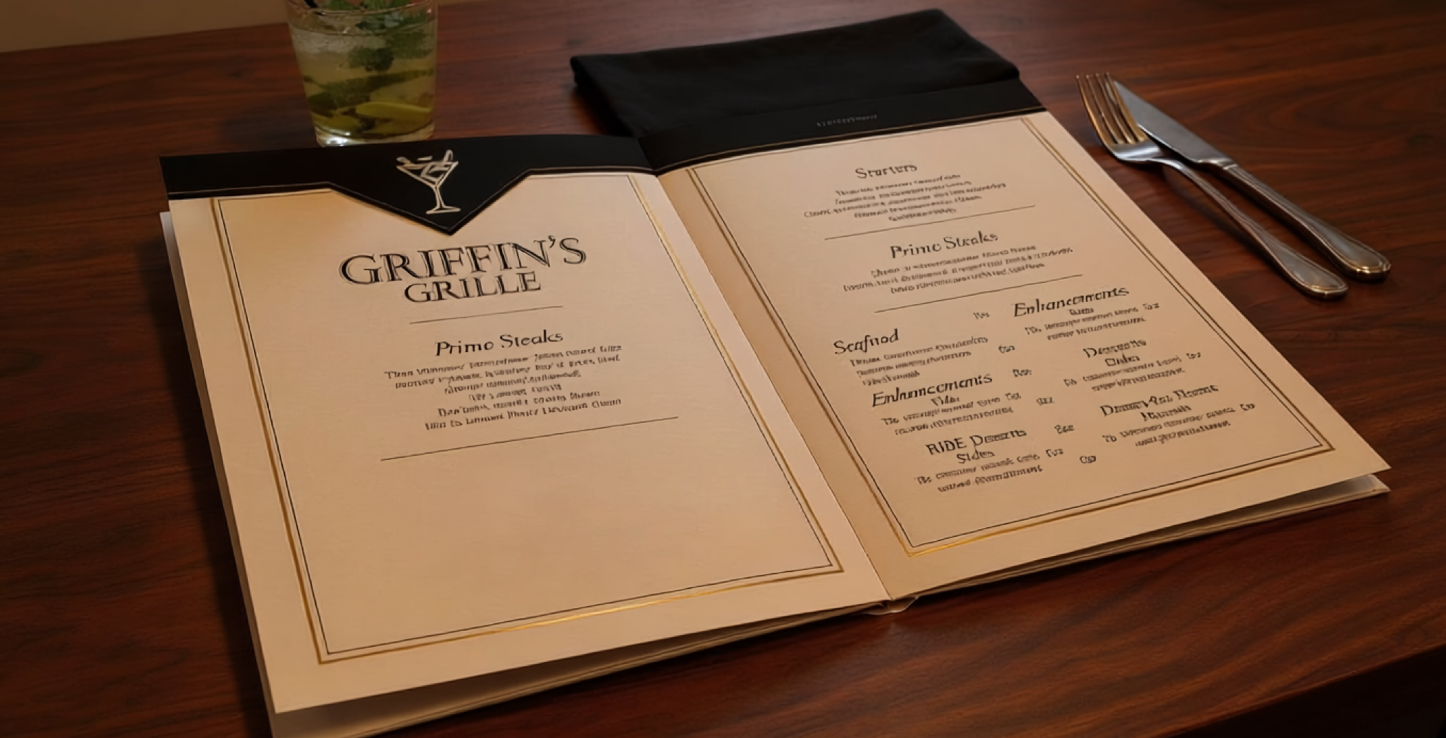 Griffin's Grille menu
